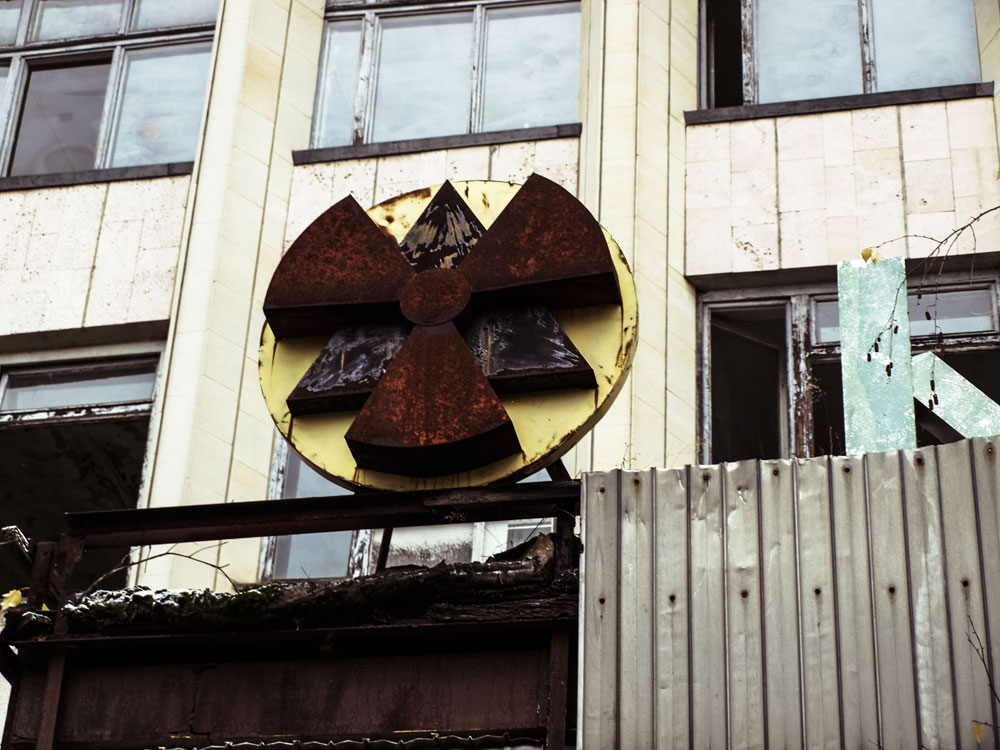 Gebäude in Prypjat - Schild